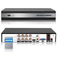 8 Channel Surveillance DVR 6-in-1 H.265+ CCTV Security Recorder with 500GB HDD picture