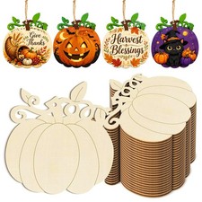 30Pcs Wooden Pumpkin Ornaments Fall Thanksgiving Hanging Crafts Autumn Decor picture