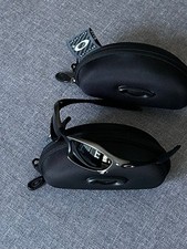 Vintage Oakley Splice Sunglasses: Polished Charcoal Frame, Black Lenses picture