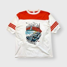 Vtg 1993 Good Guys Run of the Redwoods Ringer Shirt, Alore Hot Rod 80s 90s L picture