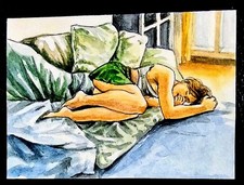 ACEO Hand Painted Art Card. Signed By Artist. Hand Painted Not A Print picture