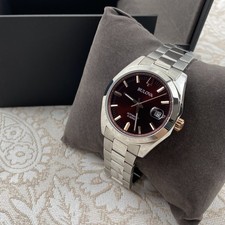 Bulova Surveyor 98B422 Men's Automatic Watch 39mm Stainless Steel Red Dial picture