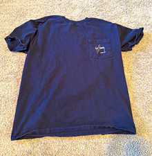 Guy Harvey Men's M Navy Blue Pocket Graphic Fish Law Enforcement Crew Tee picture