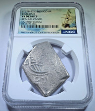 NGC 1678-1682 Joanna Shipwreck Mexico 8 Reales Genuine 1600s Spanish Cob 8R Coin picture