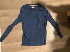 RELWEN Huckberry Men’s L Blue/Black Marked Knit Cotton/Linen Sweater Pocket picture