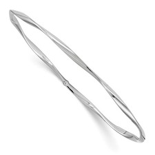 14K White Gold Polished Twisted Slip-on Bangle picture