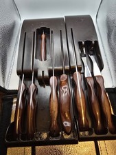 Vintage Cutco Knife Block Set Brown Handles No. 20 22 23 24 25 26 27 28 +1 picture