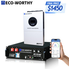 ECO-WORTHY 48V 100Ah Lithium Battery UL1973+UL9540A + 6kW 48V Solar Inverter picture