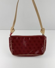 Authentic Dooney & Bourke Monogram Canvas & Leather Red Mini Shoulder Bag picture