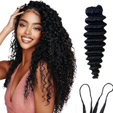 Crochet Deep Wave 100% Human Hair Miracle Knots Black 50g/Pack picture