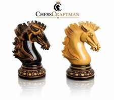 Alexandria Luxury Staunton Burnt Carving Chess Set- Chess Pieces Only picture