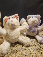 Vintage 1987 Fisher Price Purr-Tenders Plush Lot of 2 Cat Stuffed Animals 80s picture