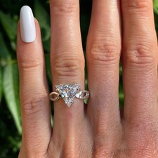 RARE 8.25 Ct Certified Treated White Diamond Solitaire Ring In 925 Silver picture