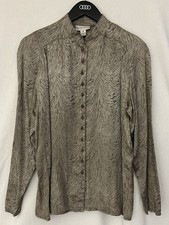 Vintage Evan Picone 100% Silk Made In USA Liquid Gold Pattern Sz 8 picture