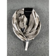 Tahari Abstract Jacquard Knit Infinity Scarf Taupe Tan Metallic ET14F2021-241 picture