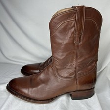 Tecovas The Earl Roper Boots Mens 10.5 EE Bourbon Calfskin Leather Western picture