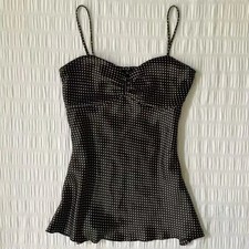 French Vintage Polka Dot Camisole Vest Women Summer Folds Sleeveless Y2k Crop picture