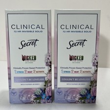 2x SECRET Wicked Clinical Antiperspirant/Deo. COULDN'T BE LOVELIER 72 Hr - NEW picture