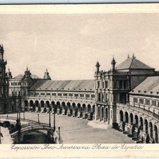c1920s Seville, Spain Ibero-American Expo Plaza de Espana Tower Bridge A356 picture