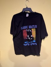 Rare VTG The Beatles Israel Band Hebrew T-Shirt 90s XL Music Tour Parking Lot picture