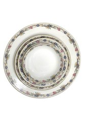 Antique C. Ahrenfeldt Limoges China Set 69pc Hand Painted Gold Floral France picture