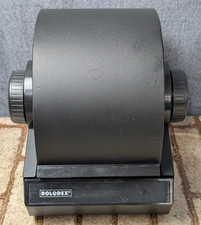 Vintage Rolodex Covered Rotary Business Card File Black Desk Organizer 2254D USA picture