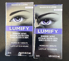 Lumify Eye Drops .25 FL oz (7.5ml) LARGER SIZE  *LOT OF 2*  EXP: 10/2027 picture