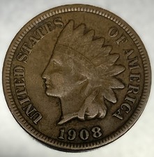 1908 S Indian Head Cent Penny VF Very Fine Key Date 1c United States Coin - 2494 picture