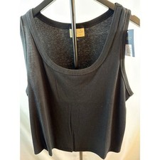 Universal Thread Womens Ribbed Tank Top Black Scoop Neck Sleeveless 2X NWT picture
