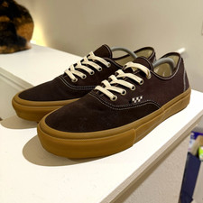 VANS Men’s Low Top Lace Up Sneakers Brown/Gum Skateboarding Rubber Outsole picture