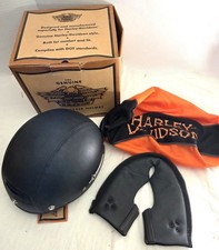 Vintage Harley Davidson Motorcycle Half Helmet XS Black DOT 1999 w/ Box picture