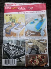 Simplicity 5530 Table Accessories Place Mats Seat Cushion Napkin Tablecloth picture