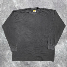 Vintage Faded Black T shirt Blank 90s Style Single Stitch Sun Faded Long Sleeve picture