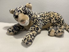 Vintage E&J Leopard Jaguar Plush realistic laying big cat spotted 27” RARE HTF picture