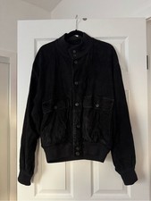 Vintage Ralph Lauren Golf Collection Black Suede Leather Bomber Jacket picture