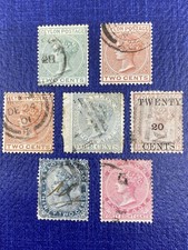 Ceylon 1872-99 Scott# 64, 69, 71, 84, 85, 86, 87, Used, Hinged. picture