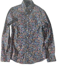 J Crew Liberty Fabric Womens XS Kayoko Indigo Sunset Floral Flex Washed Shirt picture