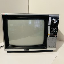 Emerson CRT TV Retro Gaming Television Vintage 1980's Woodgrain EC134 Flip Knobs picture