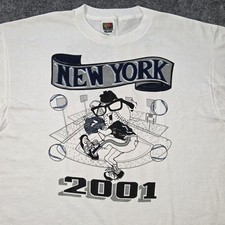 Vtg 2001 New York Yankees T-shirt XL God Bless America Best Fruit Of The Loom picture