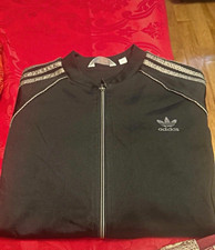adidas Originals woman’s  Full-Zip Black Track Jacket Logo Knit Polyester XL picture