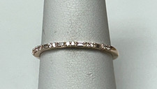 10K Rose Gold Diamond Band Ring - Thin - Sz 6.75 - 1.2g picture