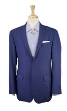 Robert Talbott by Paul Stuart Royal Blue Check 2-Btn Wool Sportcoat Blazer 40R picture