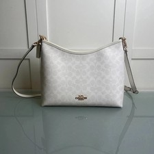 COACH CV975 Laurel Shoulder In Signature Leather /White/Chalk outlet New JPN picture