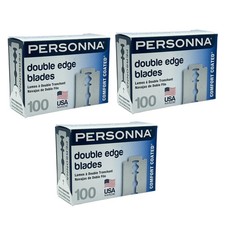 PERSONNA Barber Comfort Coated Double Edge Razor Blades 3Pack 300 Blade Made USA picture
