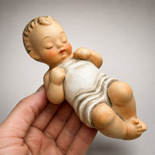 Vintage Goebel Piano Baby Sleeping Baby Porcelain Figurine W. Germany Collectibl picture