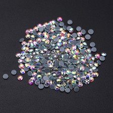 Crystal AB Iron On Hotfix Rhinestones Hot Fix Flatback White Clear Strass Stones picture