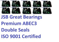(10) Premium UCF207-22 double seal ABEC3 square flange bearing 1-3/8 bore UCF207 picture