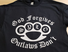 2 Sided Support your local Outlaws Biker Motorcycle MC t shirt outlaw Skull 15 picture