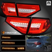 Fits 2008-2014 Subaru Impreza WRX Hatchback Red LED Tail Lights Sequential Lamps picture