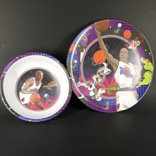 90's Retro Vintage Space Jam Plate Dinning Kids Nostalgia Bugs Bunny Cartoon picture